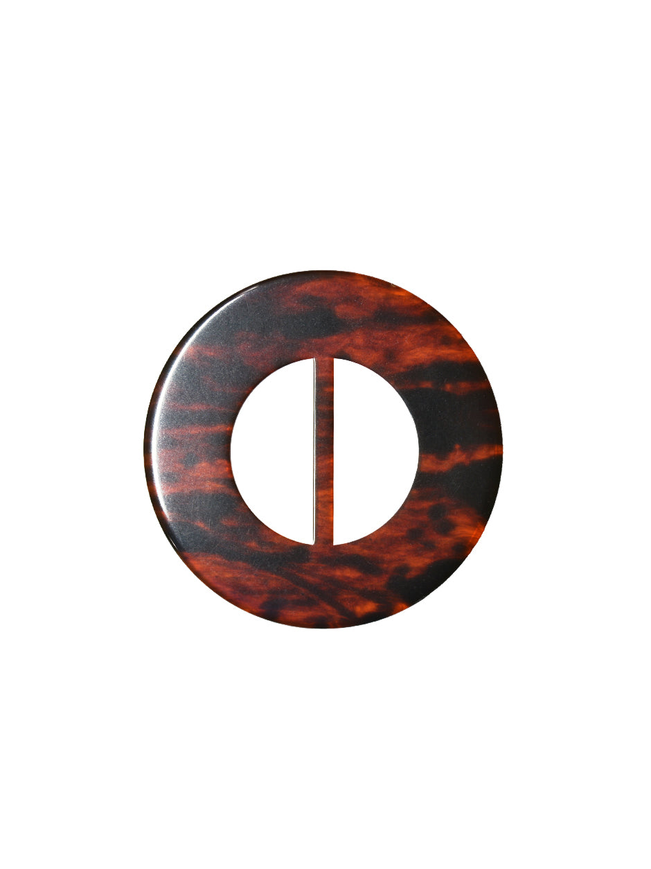 Round Imitation Tortoise Shell Buckle